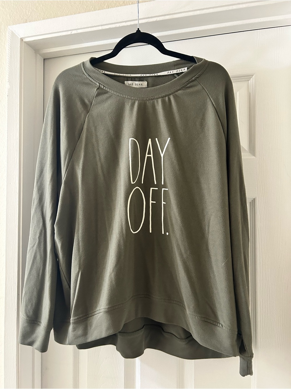 Rae Dunn Olive 'DAY OFF.' Crewneck Sweatshirt